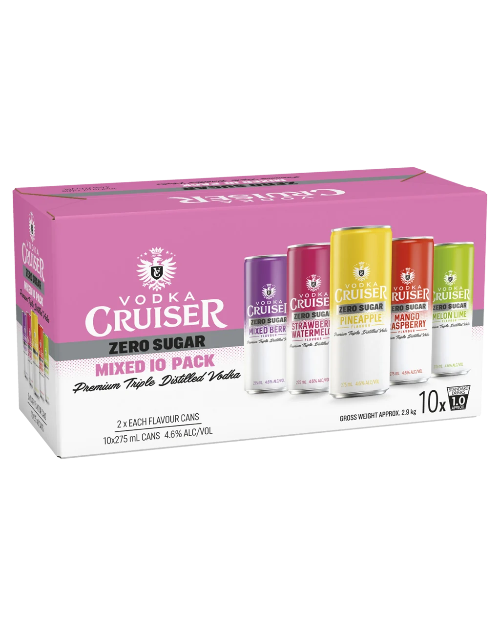 Vodka Cruiser Zero Sugar Mixed 10 Pack